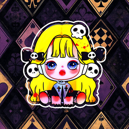 Little Skull Girl Fridge Stickers - m bling bling