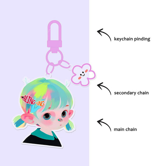Clear Acrylic Keychain - m bling bling 